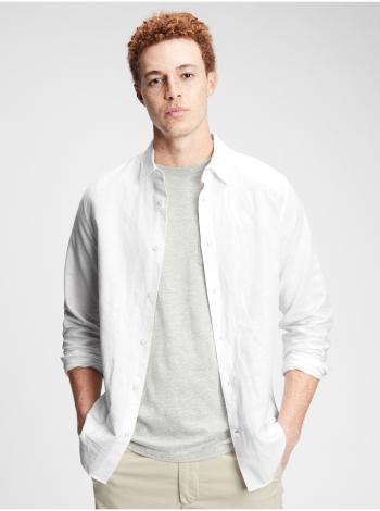 Košeľa linen-cotton shirt Biela
