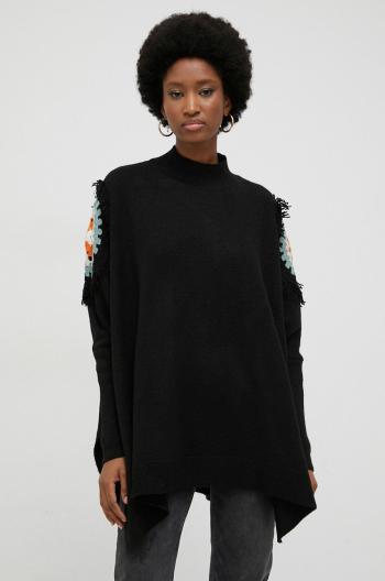 Vlnený sveter Answear Lab dámsky, čierna farba, s polorolákom