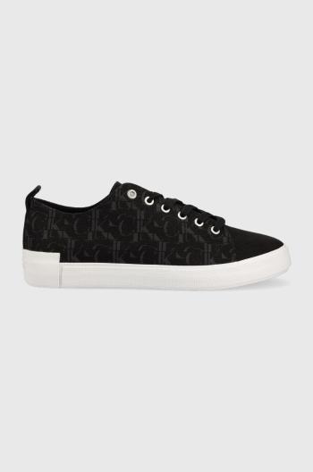 Tenisky Calvin Klein Jeans New Vulcanized Laceup pánske, čierna farba