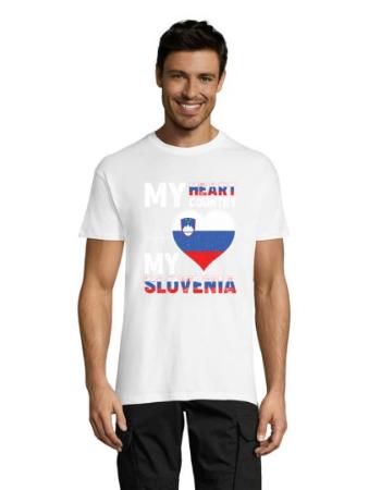 My hearth, my Slovenia pánske tričko biele 4XS