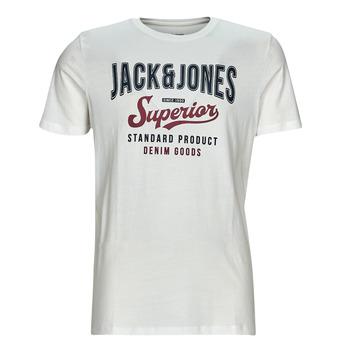 Jack & Jones  Tričká s krátkym rukávom JJELOGO TEE SS O-NECK  Biela
