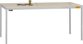 Manuflex LD1906.9006 ESD pracovný stôl UNIDESK s plastovou doskou, hliníkový strieborný rám podobný RAL 9006, š xhxv = 1