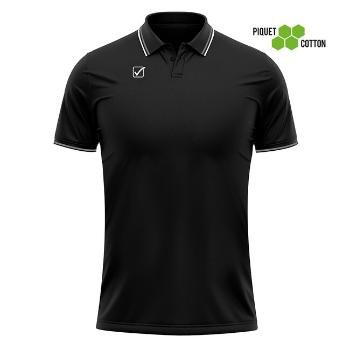 POLO COTONE PIQUET ACTION NERO/BIANCO Tg. XL