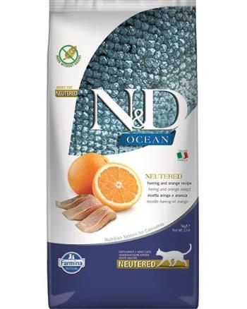 Farmina N&D cat OCEAN (GF) adult, neutered, herring & orange granule pre mačky 5kg