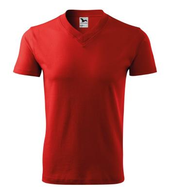 MALFINI Tričko V-neck - Červená | S