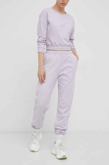Nohavice Only dámske, fialová farba, jednofarebné