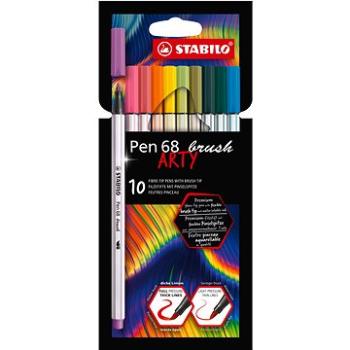 STABILO Pen 68 brush s flexibilným štetcovým hrotom, puzdro 10 farieb (4006381584111)