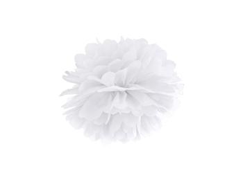 PartyDeco Pompom v tvare bieleho kvetu 25 cm