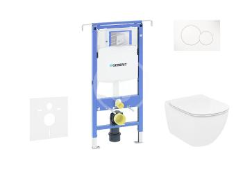 GEBERIT - Duofix Modul na závesné WC s tlačidlom Sigma01, alpská biela + Ideal Standard Tesi - WC a doska, Rimless, SoftClose 111.355.00.5 NE1