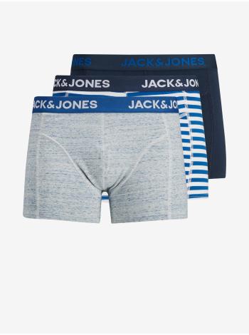 Sada troch boxeriek v šedej a modrej farbe Jack & Jones Amersfoort