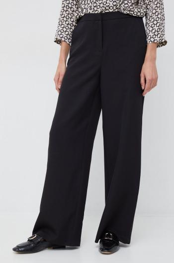 Nohavice Vero Moda dámske, čierna farba, široké, vysoký pás