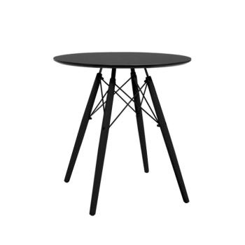 Okrúhly jedálenský stôl, čierna, MONTY R1, rozbalený tovar
