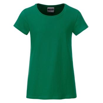 James & Nicholson Klasické dievčenské tričko z biobavlny 8007G - Írska zelená | XS