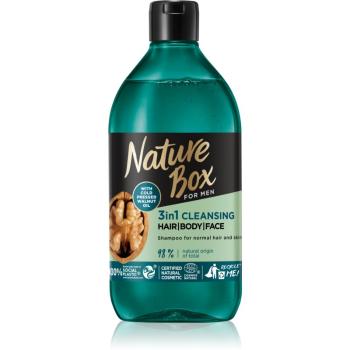 Nature Box Walnut čistiaci sprchový gél na tvár, telo a vlasy pre mužov 385 ml