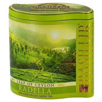 BASILUR Leaf of Ceylon Radella zelený čaj  v plechovej dóze 100 g, poškodený obal