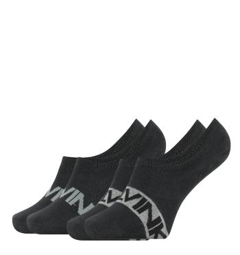 CALVIN KLEIN - 2PACK čierne neviditeľné ponožky intense power s logom CK-39-42