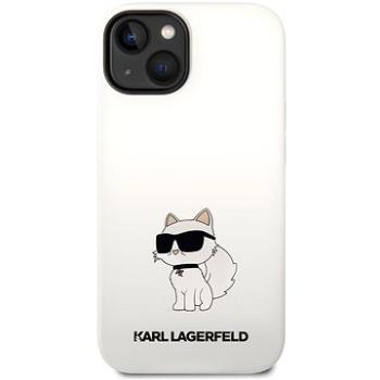 Karl Lagerfeld Liquid Silicone Choupette NFT Zadný Kryt pre iPhone 14 White (KLHCP14SSNCHBCH)