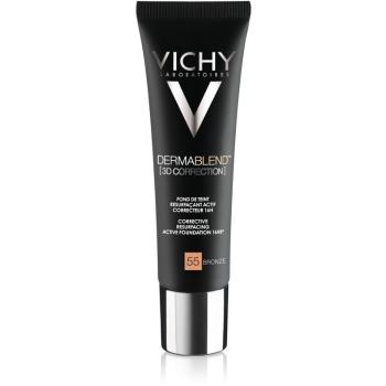 Vichy Dermablend 3D Correction vyhladzujúci korekčný make-up SPF 25 odtieň 55 Bronze 30 ml