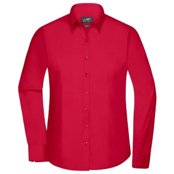 James & Nicholson Dámska košeľa s dlhým rukávom JN677 - Červená | XXXL