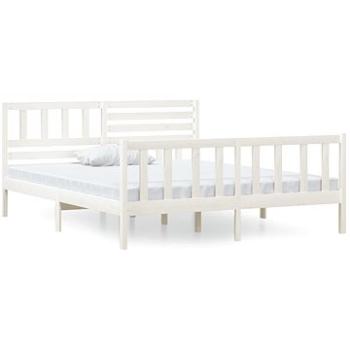 Rám postele biely masívne drevo 140 × 190 cm, 3101134