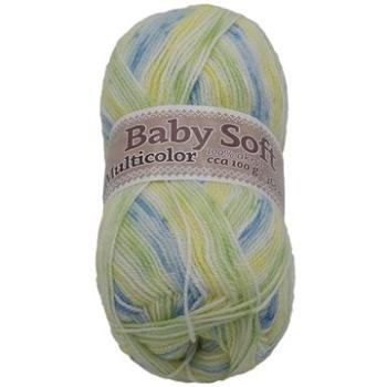 Baby soft multicolor 100 g – 609 biela, žltá, modrá, zelená (6863)