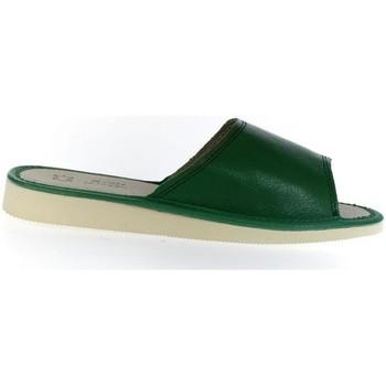 John-C  Papuče Dámske luxusné kožené zelené papuče MEM  Zelená
