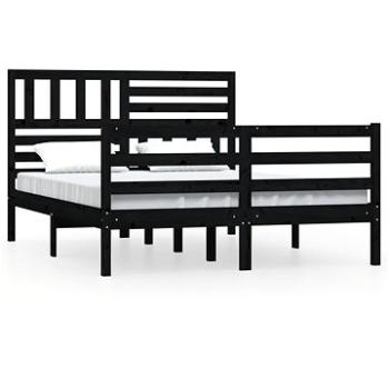 Rám postele čierny masívne drevo 120 × 190 cm Small Double, 3101062