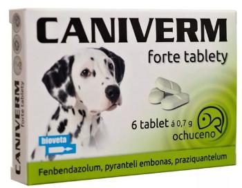 Caniverm forte - tablety na odčervenie psov 6tbl 0,7g