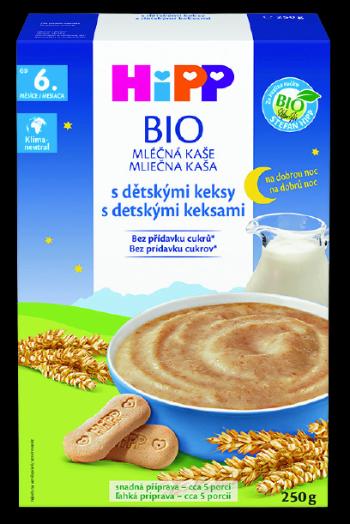 HIPP BIO Mliečna kaša na noc s detskými keksmi 250 g