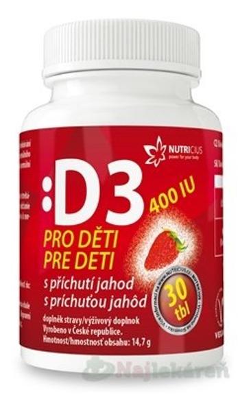 NUTRICIUS Vitamín D3 pre deti 400 IU, 30 ks