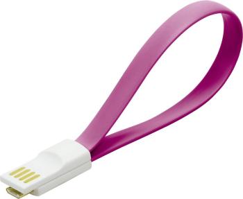 LogiLink #####USB-Kabel USB 2.0 #####USB-A Stecker, #####USB-Micro-B Stecker 22.00 cm ružová magnet na koncoch kábla
