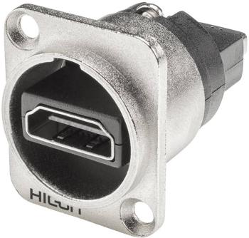 Hicon HI-HDHD-FFDN HDMI konektor prírubová zásuvka, rovná Pólov: 19  strieborná 1 ks