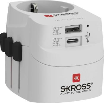 Skross 1302462 cestovný adaptér  PRO Light USB (AC)