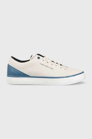 Tenisky Tommy Hilfiger TH HI VULC CORE LOW CANVAS biela farba, FM0FM04737