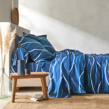 Blancheporte Posteľná bielizeň Vlnky, bavlna zn. Colombine nám.modrá klasická plachta 180x290cm