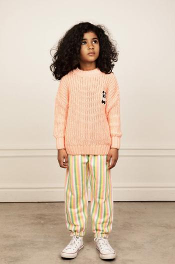 Detský bavlnený sveter Mini Rodini ružová farba,