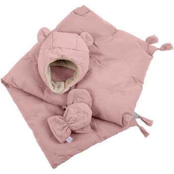 7AM Enfant komplet AIRY PINK (6 – 12 mes.) – čiapka, rukavice, deka (889427005818)