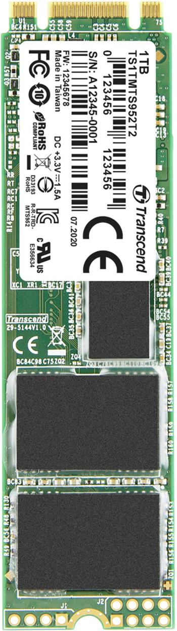 Transcend MTS952T2 1 TB interný SSD disk NVMe / PCIe M.2 M.2 SATA 6 Gb / s Retail TS1TMTS952T2