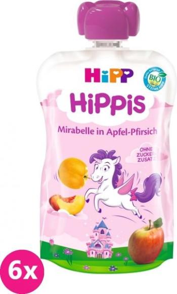 6x HiPP BIO HiPPiS Jablko-Broskyňa-Mirabelka (12m+) 100 g