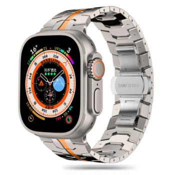 Tech-Protect Stainless Line remienok na Apple Watch 42/44/45/49mm, titanium / orange