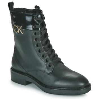 Calvin Klein Jeans  RUBBER SOLE COMBAT BOOT W/HW  Polokozačky Čierna