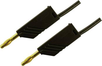 4mm PVC-test lead, on both sides stackable plugs - Au, 2,5mm², 25 cm