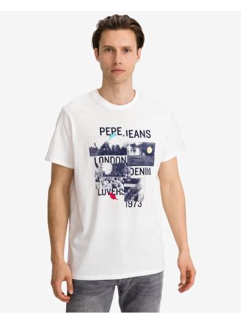 Tričká s krátkym rukávom pre mužov Pepe Jeans - biela