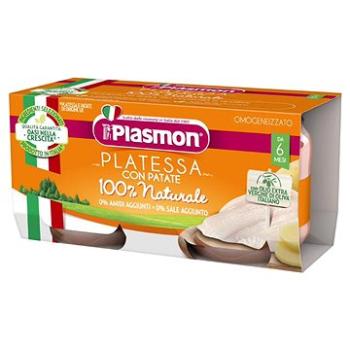 PLASMON bezlepkový zeleninový s platesou a zemiakmi 2× 80 g, 6 mes.+ (8001040411643)