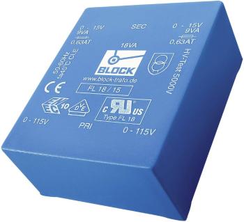 Block FL 10/12 transformátor do DPS 2 x 115 V 2 x 12 V/AC 10 VA 415 mA