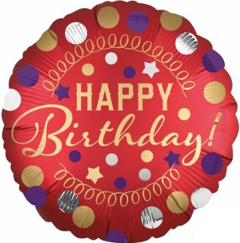 Amscan Fóliový balón - Happy Birthday červený