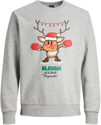 Jack&Jones Pánska mikina JORXMAS Standard Fit 12247523 Light Grey Melange M