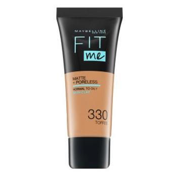 Maybelline Fit Me! Foundation Matte + Poreless 330 Toffee tekutý make-up so zmatňujúcim účinkom 30 ml