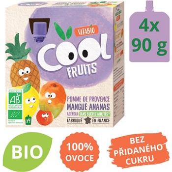 VITABIO Ovocné BIO kapsičky Cool Fruits jablko, mango, ananás a acerola 4× 90 g (3288131604053)