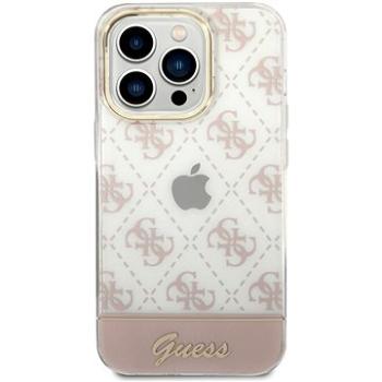 Guess PC/TPU Peony Glitter Script Logo Zadný Kryt pre iPhone 14 Pro Pink (GUHCP14LHG4MHP)